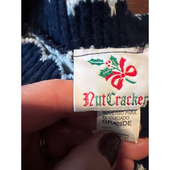 Vintage 90s Polar Bears Ugly Christmas Sweater Bears Large Acrylic - Picture 4 of 8